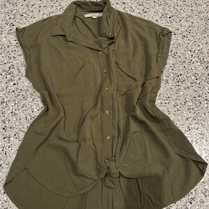 LOFT Sage Green Women's Button-Down Shirt
